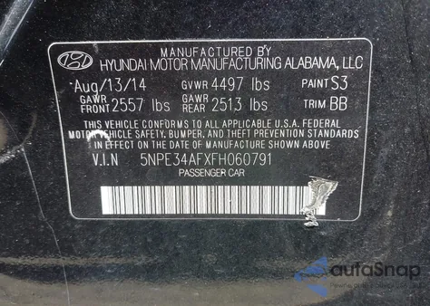 2015 Hyundai Sonata Limited z USA, uszkodzony, nr VIN 5NPE34AFXFH060791